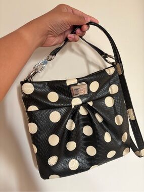 Marc by Marc Jacobs Black Shoulder Bag with Cream Polka Dots